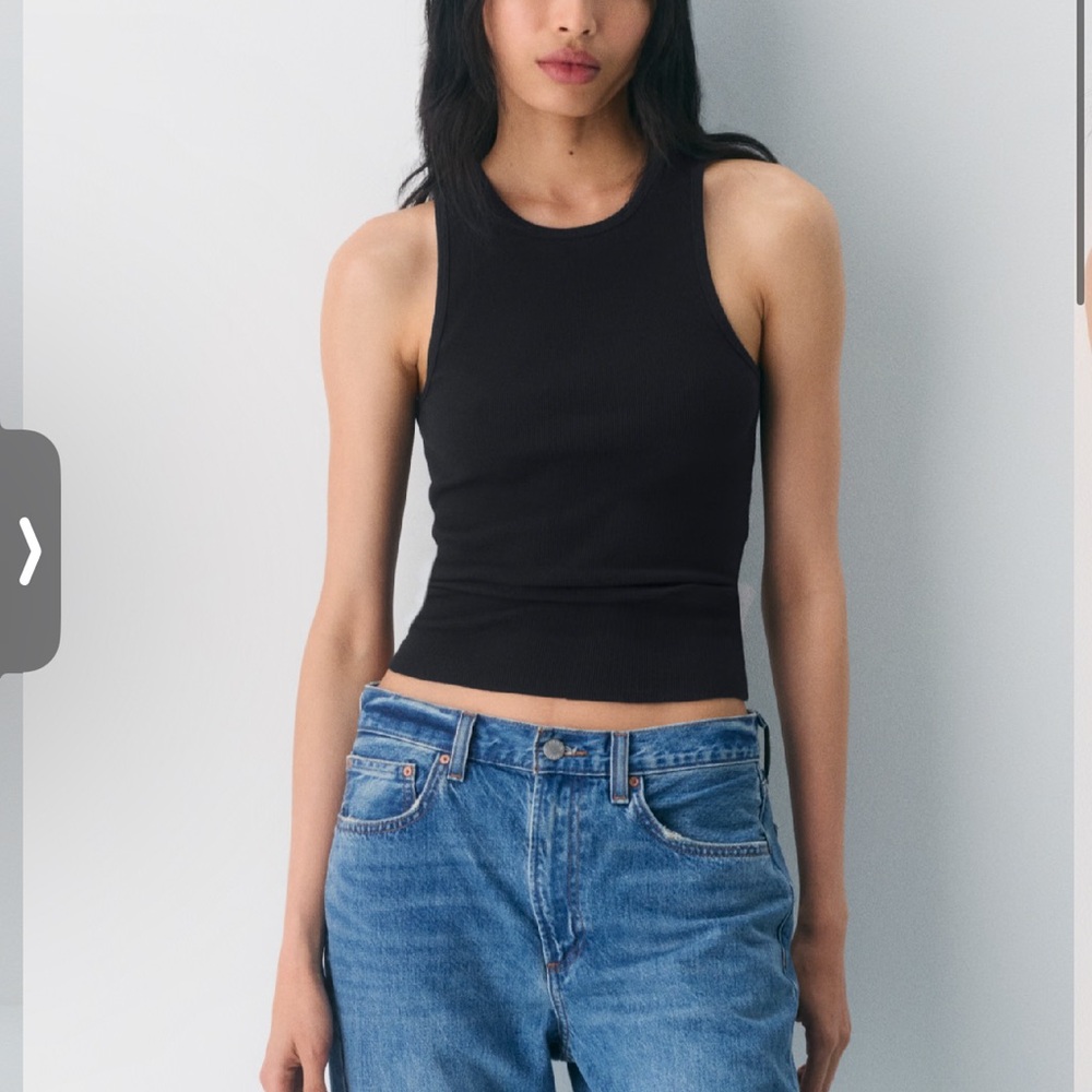 Aritzia Homestretch White Ribbed Tank